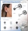 THUNARAZ 16 Pairs Tiny Cartilage Stud Earrings for Women Men Surgical Steel Flat Back Cartilage Earrings Hypoallergenic Cubic Zirconia Ball Studs Earrings 2mm 3mm Tragus Helix Piercing Black Tone