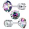 VOLUKA Titanium Earrings for Sensitive Ears 1 Pairs Screw Back Hypoallergenic Surgical Grade Titanium Cubic Zirconia Stud Earrings for Women Men White