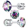 VOLUKA Titanium Earrings for Sensitive Ears 1 Pairs Screw Back Hypoallergenic Surgical Grade Titanium Cubic Zirconia Stud Earrings for Women Men White