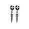 PJWONG Unisex Gothic Punk Black Stainless Steel Dagger Cross Sword Dangle Earrings Piercing Jewelry Huggie Hoop Earring for Men Women Teens BlackCross Sword