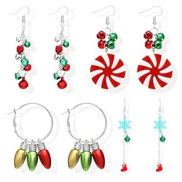 HUASAI Christmas Tree Cake Stud Earrings for Women Stud Earrings Jewelry for Office Holiday Event Gifts for Mom
