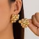 GIGB PBDK Chunky Gold Ball Statement Earrings for Women Minimalist Y2k Large Silver Beaded Cluster Earrings Oversized Round Hoop Earrings Wedding Valentines GiftGold