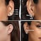 MDFUN 14K White Gold Plated Hypoallergenic Hoops Huggie Stud Earrings Set Round Cubic Zirconia Earring for Women Men Pack of 5 Pairs