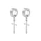 CCBFY Nonpierced Earrings Set for Men Women Cross Titanium Steel Hoop Dangle Clip On Earring Silver