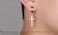 CCBFY Nonpierced Earrings Set for Men Women Cross Titanium Steel Hoop Dangle Clip On Earring Silver
