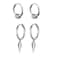 XHBTS Men Hoop Earrings With Cross Feather Cone Ball Chain Dangle Silver Stainless Steel Punk Hip Hop Rock Gothic Style Kpop Earrings For Men Women with Mini Cloth and Mini Box