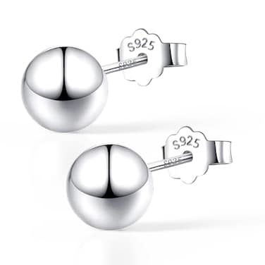 EVERU 925 Sterling Silver Ball Stud Earrings Available in 3mm10mmClassic Round Ball Studs Hypoallergenic Jewelry 3mm