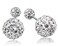 Infinite U 925 Sterling Silver Austria Crystal Pave Disco Ball Studs Earrings for Women Double Sided stud