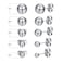 MDFUN 5 Pairs Surgical Stainless Steel Round Ball Stud Earrings Set for Women Men 37mm