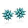 AeraVida Colorful and Chic Simulated Blue Turquoise Stone Cluster and Sterling Silver ClipOn Earrings for Vibrant and Unique Fashion Accessories with a Bohemian Vibe
