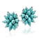 AeraVida Colorful and Chic Simulated Blue Turquoise Stone Cluster and Sterling Silver ClipOn Earrings for Vibrant and Unique Fashion Accessories with a Bohemian Vibe