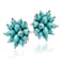 AeraVida Colorful and Chic Simulated Blue Turquoise Stone Cluster and Sterling Silver ClipOn Earrings for Vibrant and Unique Fashion Accessories with a Bohemian Vibe