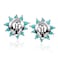 AeraVida Colorful and Chic Simulated Blue Turquoise Stone Cluster and Sterling Silver ClipOn Earrings for Vibrant and Unique Fashion Accessories with a Bohemian Vibe