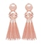 MOLOCH Bohemian Tassel Chandelier Dangle Earring For Women Clip On Earrings Long Drop Statement Earrings rose gold