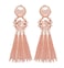 MOLOCH Bohemian Tassel Chandelier Dangle Earring For Women Clip On Earrings Long Drop Statement Earrings rose gold