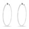 Aloha Earrings Clip On Spring Hoop Earrings for NonPierced Ears 50mm Bright SilverTone