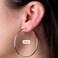 Aloha Earrings Clip On Spring Hoop Earrings for NonPierced Ears 50mm Bright SilverTone