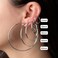 Aloha Earrings Clip On Spring Hoop Earrings for NonPierced Ears 50mm Bright SilverTone