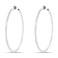 Aloha Earrings Clip On Spring Hoop Earrings for NonPierced Ears 50mm Bright SilverTone