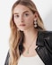 ENSKEFEN ENSKENFN Pearl ClipOn Earrings for Women Sparkly Crystal Geometric Circles Long Earrings Nonpierced Dangle Drop Earring