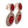 GRACE JUN Grace Jun Big Rhinestone Crystal Clip on Earrings Without Piercing for Women Cuff Earrings Red ear clip