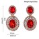 GRACE JUN Grace Jun Big Rhinestone Crystal Clip on Earrings Without Piercing for Women Cuff Earrings Red ear clip