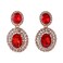 GRACE JUN Grace Jun Big Rhinestone Crystal Clip on Earrings Without Piercing for Women Cuff Earrings Red ear clip