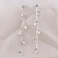GRACE JUN Grace Jun Silver Plated CZ Rhinestone Long Tassel Drop Earrings and Clip on Earrings No Pierced for Women Ear clip