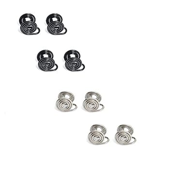 Hilufiet Keloids Pressure Acupressure Clip Earrings Nonpierced Stainless Steel Spiral Earrings 4pairsBlackSilver