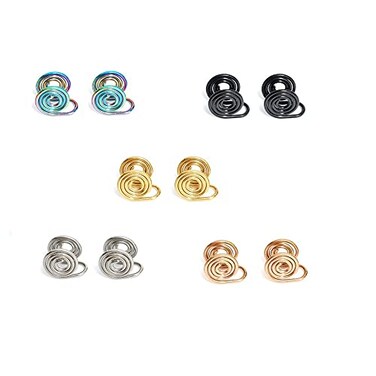 Hilufiet Keloids Pressure Acupressure Clip Earrings Nonpierced Stainless Steel Spiral Earrings 5pairs