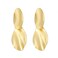 GREICHFAN Matte Gold Hammered Long Drop Clip On Earrings Large Unique Statement Clip Earrings for Women