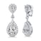 SELOVO Cubic Zirconia Wedding Bridal Clip on Teardrop Drop Earrings for Women Silver Tone