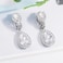 SELOVO Cubic Zirconia Wedding Bridal Clip on Teardrop Drop Earrings for Women Silver Tone