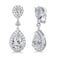 SELOVO Cubic Zirconia Wedding Bridal Clip on Teardrop Drop Earrings for Women Silver Tone