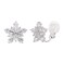 SELOVO Snowflake Cubic Zirconia Clip on Stud Earrings for Women Silver Tone