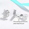 SELOVO Snowflake Cubic Zirconia Clip on Stud Earrings for Women Silver Tone