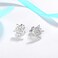 SELOVO Snowflake Cubic Zirconia Clip on Stud Earrings for Women Silver Tone