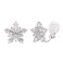SELOVO Snowflake Cubic Zirconia Clip on Stud Earrings for Women Silver Tone