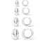 Poxtex Silver Chunky Huggie Hoop Earrings Set for Women Men Silver Stack Cartilage Earrings Sets for Multiple Piercing Lightweight Mini Thin Cute Dainty Trendy Clip On Jewelry Gifts