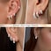 Poxtex Silver Chunky Huggie Hoop Earrings Set for Women Men Silver Stack Cartilage Earrings Sets for Multiple Piercing Lightweight Mini Thin Cute Dainty Trendy Clip On Jewelry Gifts