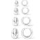 Poxtex Silver Chunky Huggie Hoop Earrings Set for Women Men Silver Stack Cartilage Earrings Sets for Multiple Piercing Lightweight Mini Thin Cute Dainty Trendy Clip On Jewelry Gifts