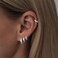 Poxtex Silver Hoop Earrings Set for Women Huggie Cartilage Clip On Earrings Set for Multiple Piercing Lightweight Jewelry