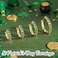 Poxtex St Patricks Day Earrings Gold Green Earrings Set for Women Small Huggie Hoop Stack Cartilage Earring for Multiple PiercingGreen Clip On Jewelry for Women