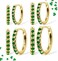 Poxtex St Patricks Day Earrings Gold Green Earrings Set for Women Small Huggie Hoop Stack Cartilage Earring for Multiple PiercingGreen Clip On Jewelry for Women