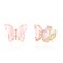 YOQUCOL Butterfly Shape Pink Crystal Clip On Earrings Non Pierced Golden Stud for Women