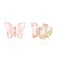 YOQUCOL Butterfly Shape Pink Crystal Clip On Earrings Non Pierced Golden Stud for Women