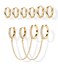 Poxtex Gold Chain Hoop Ear Cuff Earrings for Women Double Piercing Chain Huggie Small Stack Cartilage Hoop Cuff Earring Sets for Multiple Piercing Conch Helix Rook Tragus Daith Clip On Jewelry Set Gif