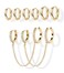 Poxtex Gold Chain Hoop Ear Cuff Earrings for Women Double Piercing Chain Huggie Small Stack Cartilage Hoop Cuff Earring Sets for Multiple Piercing Conch Helix Rook Tragus Daith Clip On Jewelry Set Gif