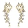 INENIMARTJ 2PCS Ear Cuff Crawler Earrings Crystal Butterfly Elven Ear Cuffs Climbers Hypoallergenic Piercing Ear Cuff Wrap Clip Earrings for WomenGold
