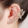 INENIMARTJ 2PCS Ear Cuff Crawler Earrings Crystal Butterfly Elven Ear Cuffs Climbers Hypoallergenic Piercing Ear Cuff Wrap Clip Earrings for WomenGold